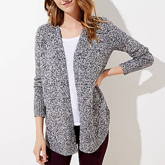 Ann Taylor LOFT amazing gray open front cardigan - Picture 1 of 4
